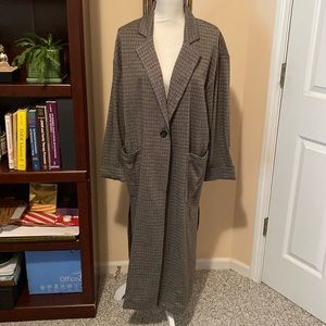 Sanctuary Plaid/houndstooth Long Duster lightweight coat